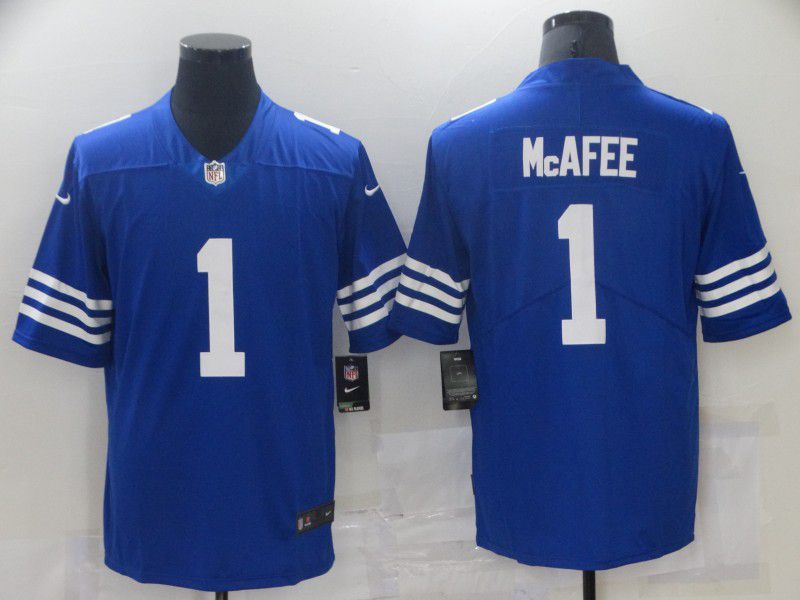 Men Indianapolis Colts 1 Mcafee Blue Nike Vapor Untouchable Limited 2021 NFL Jersey